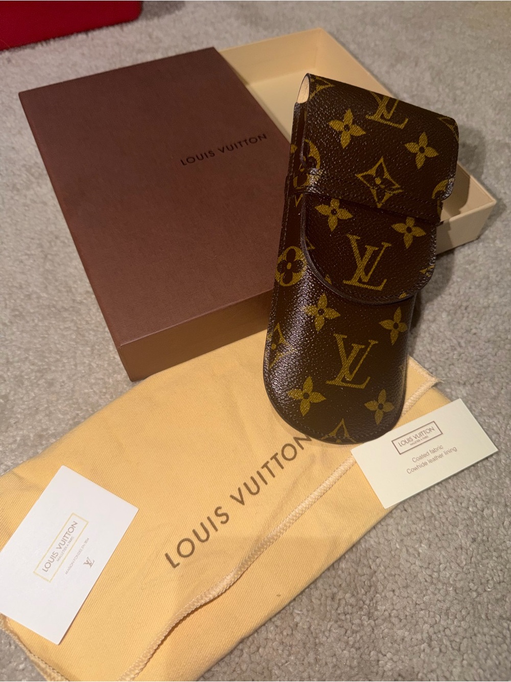 Louis Vuitton Monogram Canvas Sunglasses Pouch in Brown and Tan